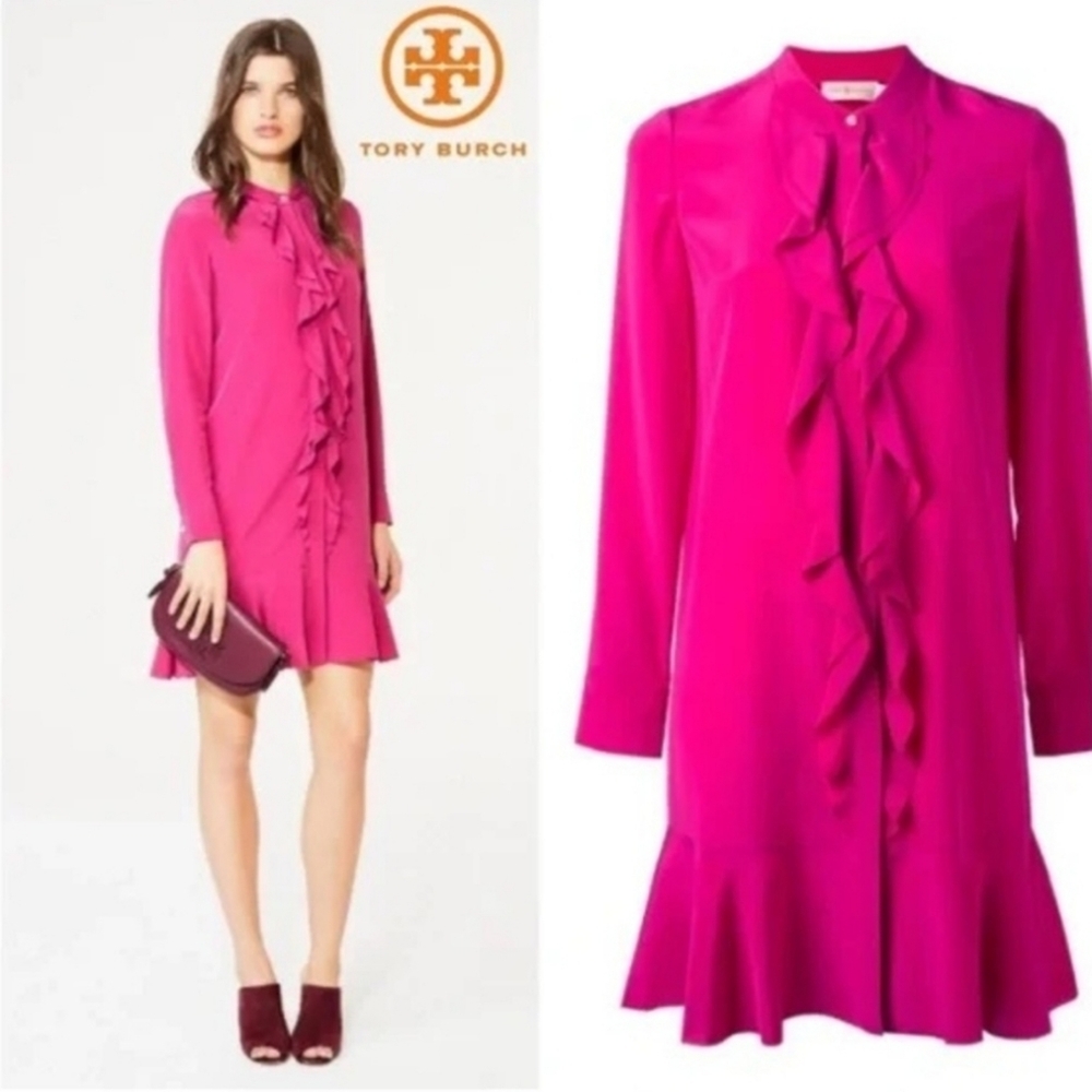 NWT Tory Burch JANE DRESS, Size 2,6 Color Pink - Picture 1 of 12